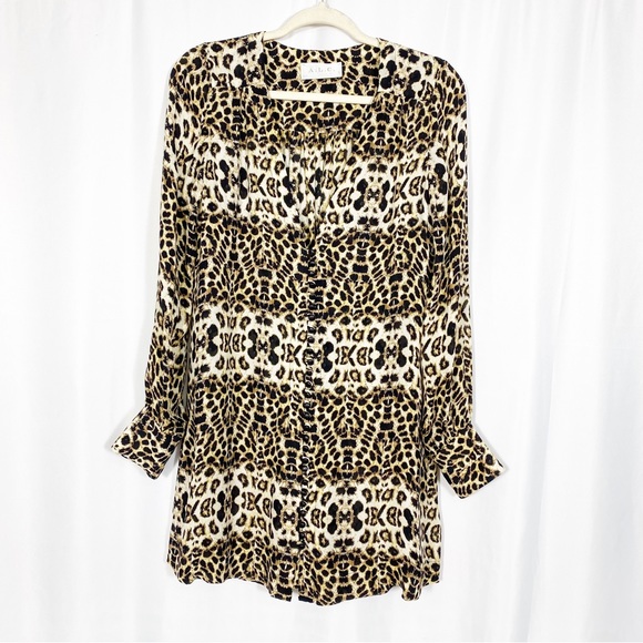 A.L.C. Daisy Silk Leopard Print Mini Dress Kim Kardashian - Picture 2 of 14